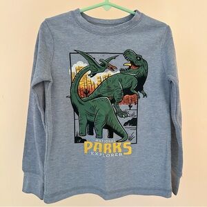Dinosaur Waffle Knit Shirt | Long Sleeve | Boys Size 5 | National Parks Top